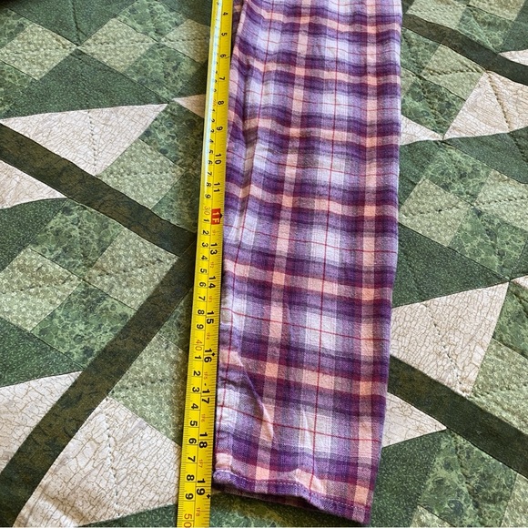 Life is Good Sleepshirt Medium Checkered Flannel Button-up Cotton Purple‎ - Picture 10 of 11